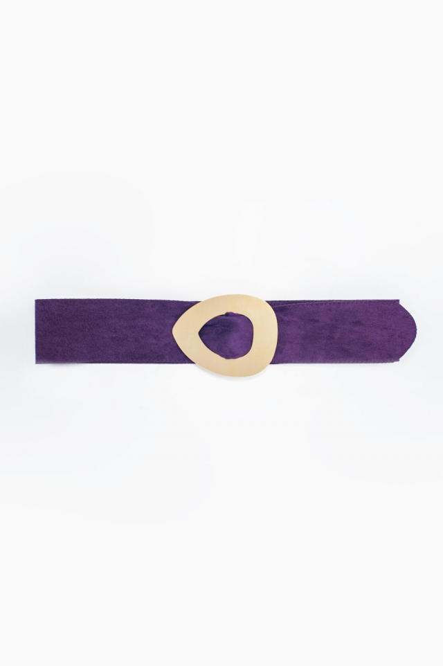 Suede buckle waist and hip belt in purple