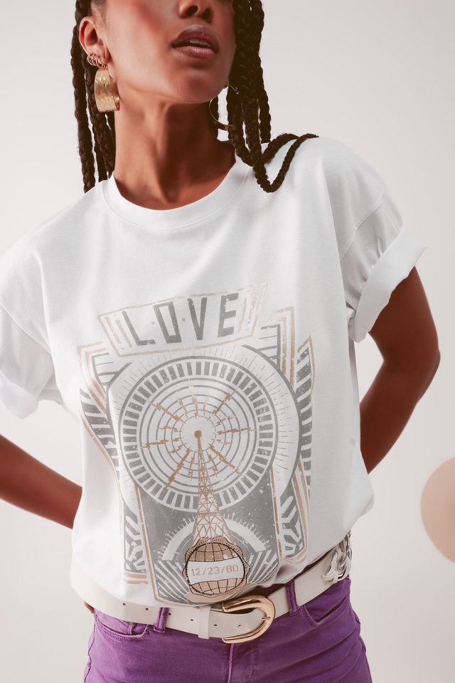 vintage logo t-shirt in wit