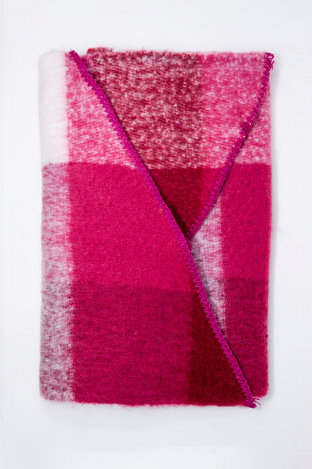 Bufanda en crema y rosa
