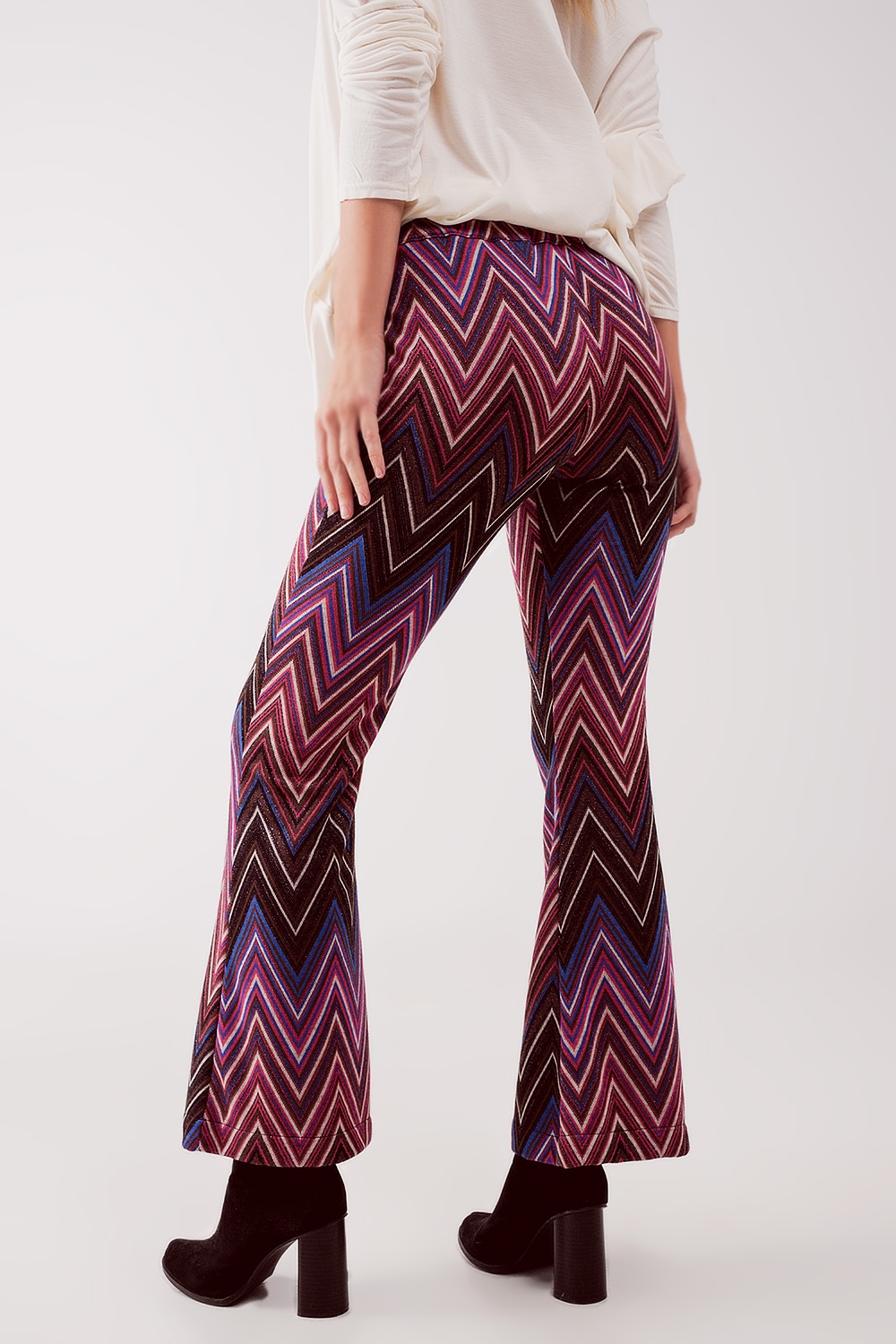 Pantalones con estampado geométrico fucsia Pantalones con estampado geométrico fucsia