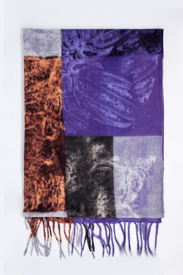 Bufanda con diseño de cachemir púrpura