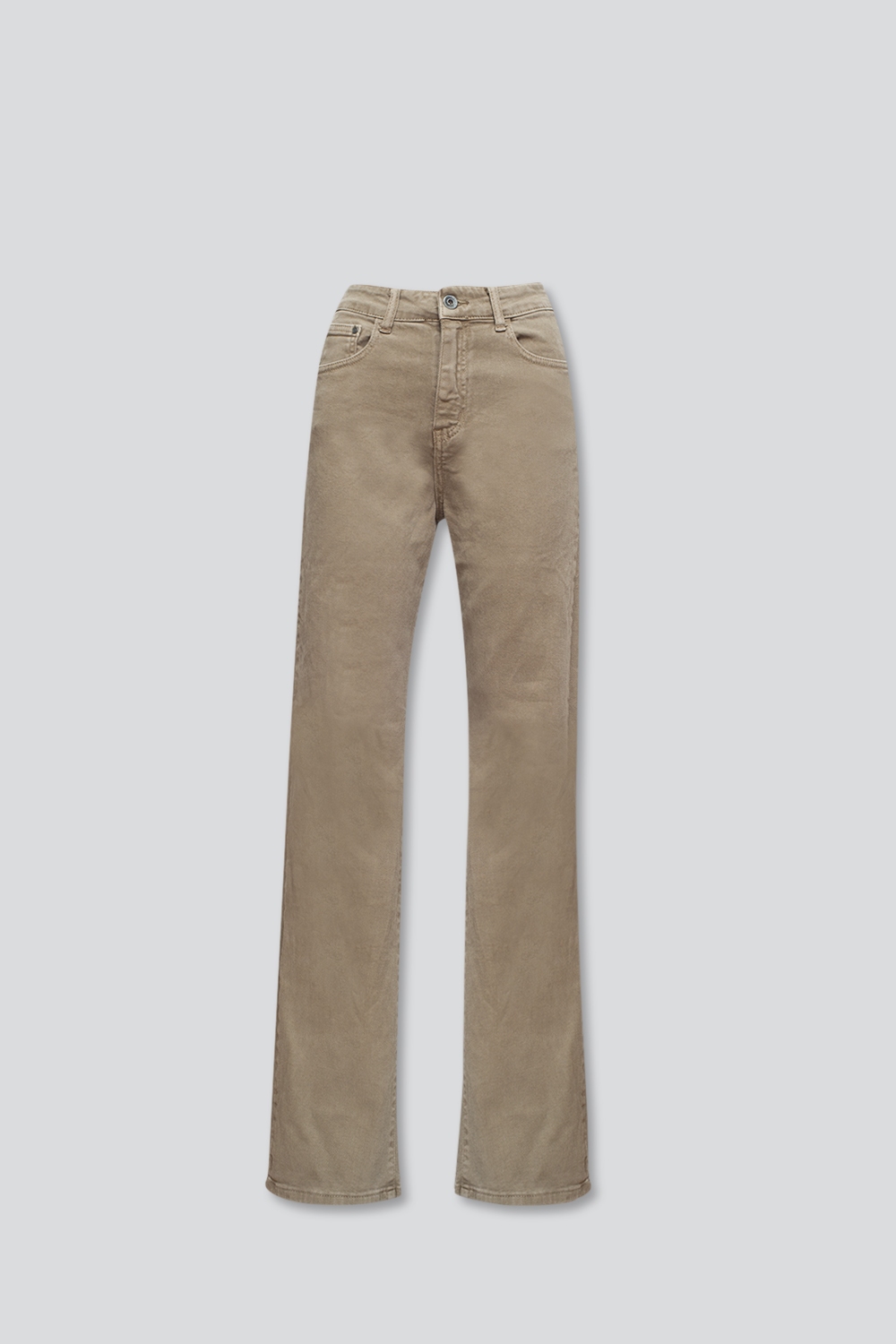 Vaqueros mom beige de tiro alto y corte holgado Vaqueros mom beige de tiro alto y corte holgado