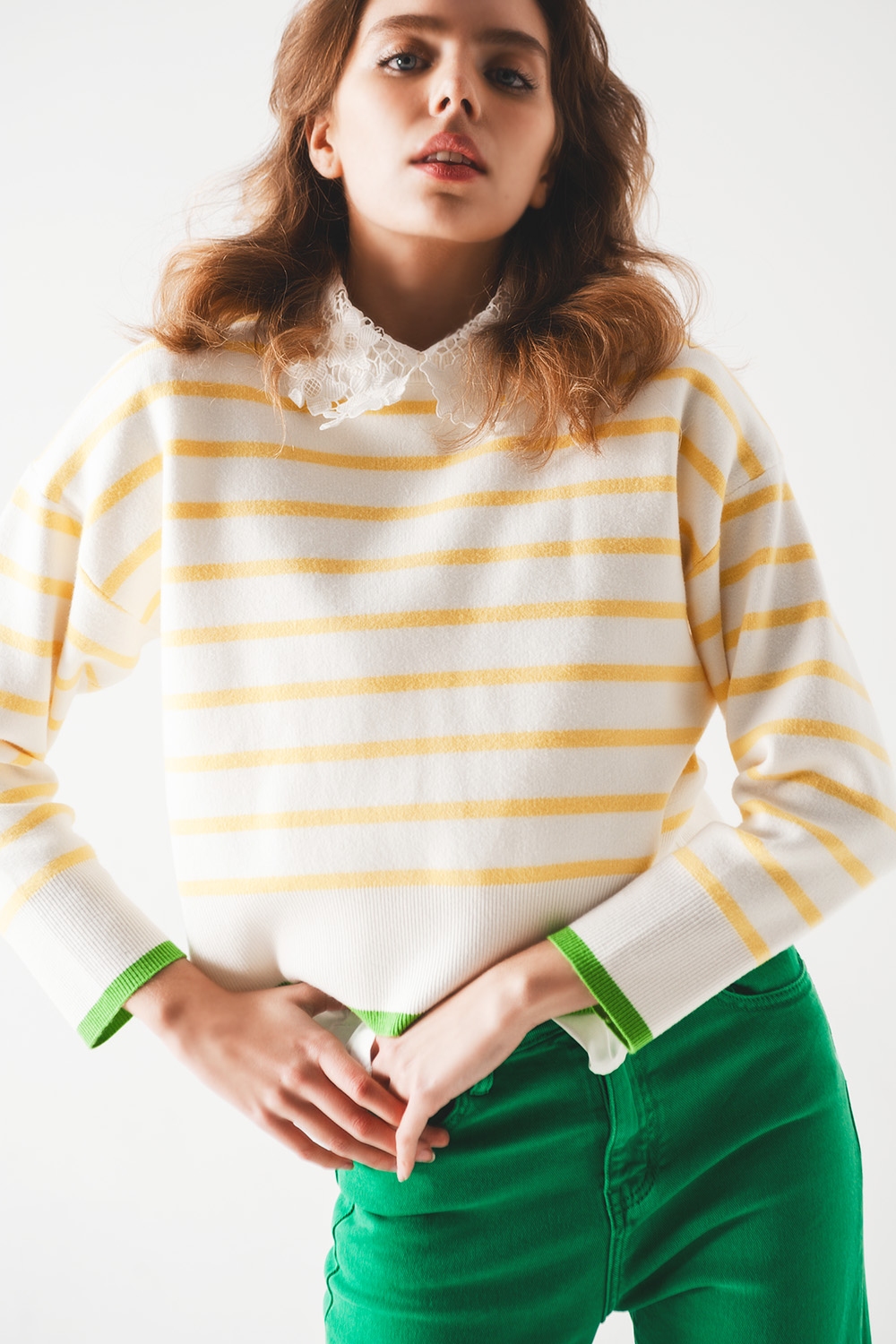 Jersey de rayas en amarillo y blanco Jersey de rayas en amarillo y blanco
