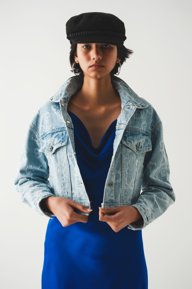 Jaqueta jeans superdimensionada com lavagem clara