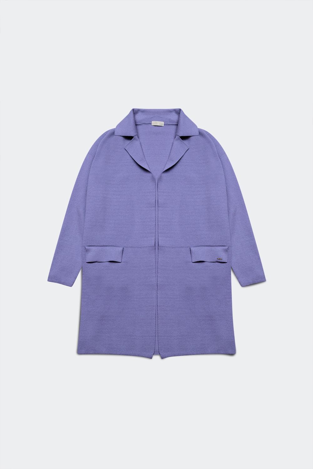Cardigan extra grande en morado con solapas