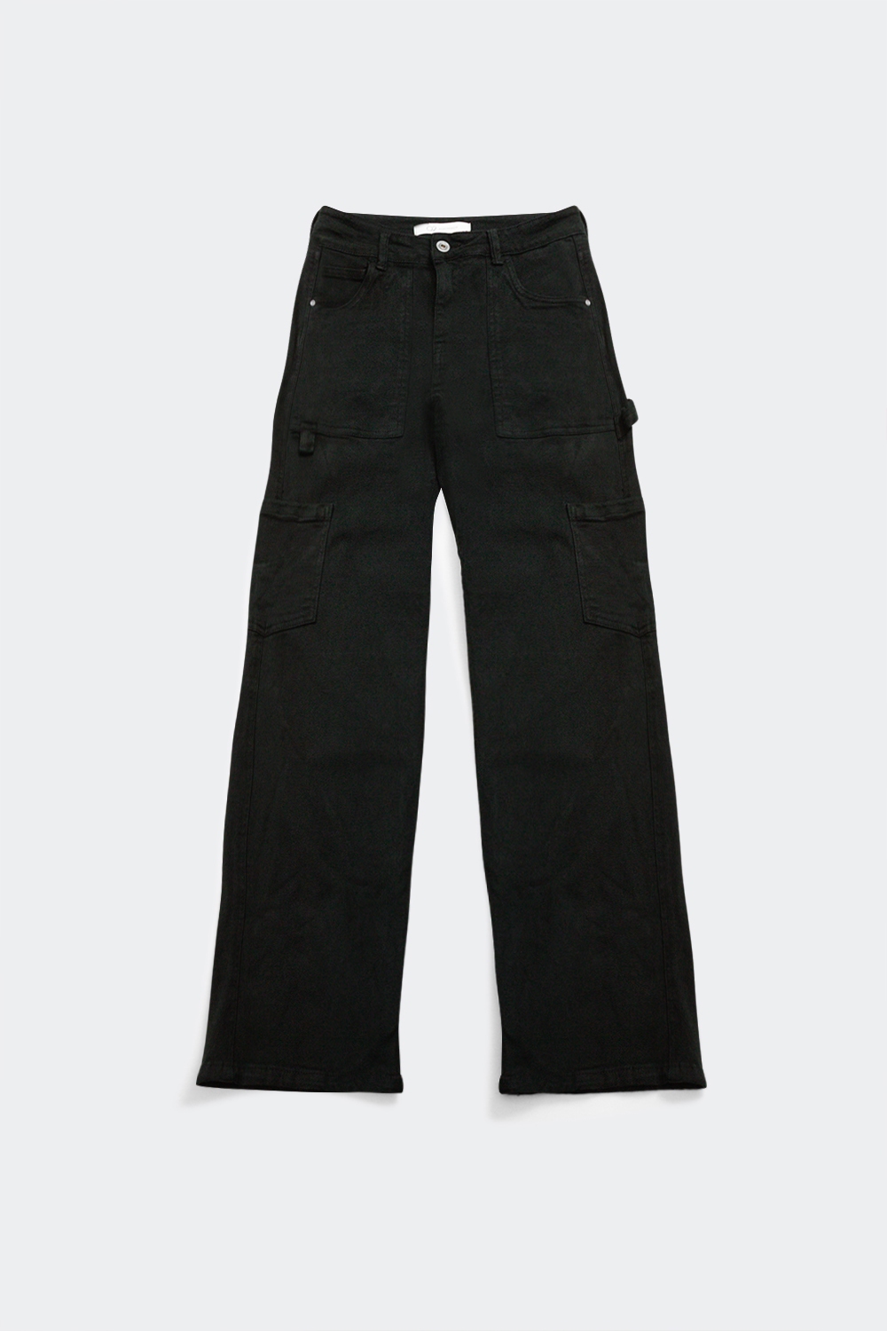 Pantalón Cargo Recto en Negro Pantalón Cargo Recto en Negro