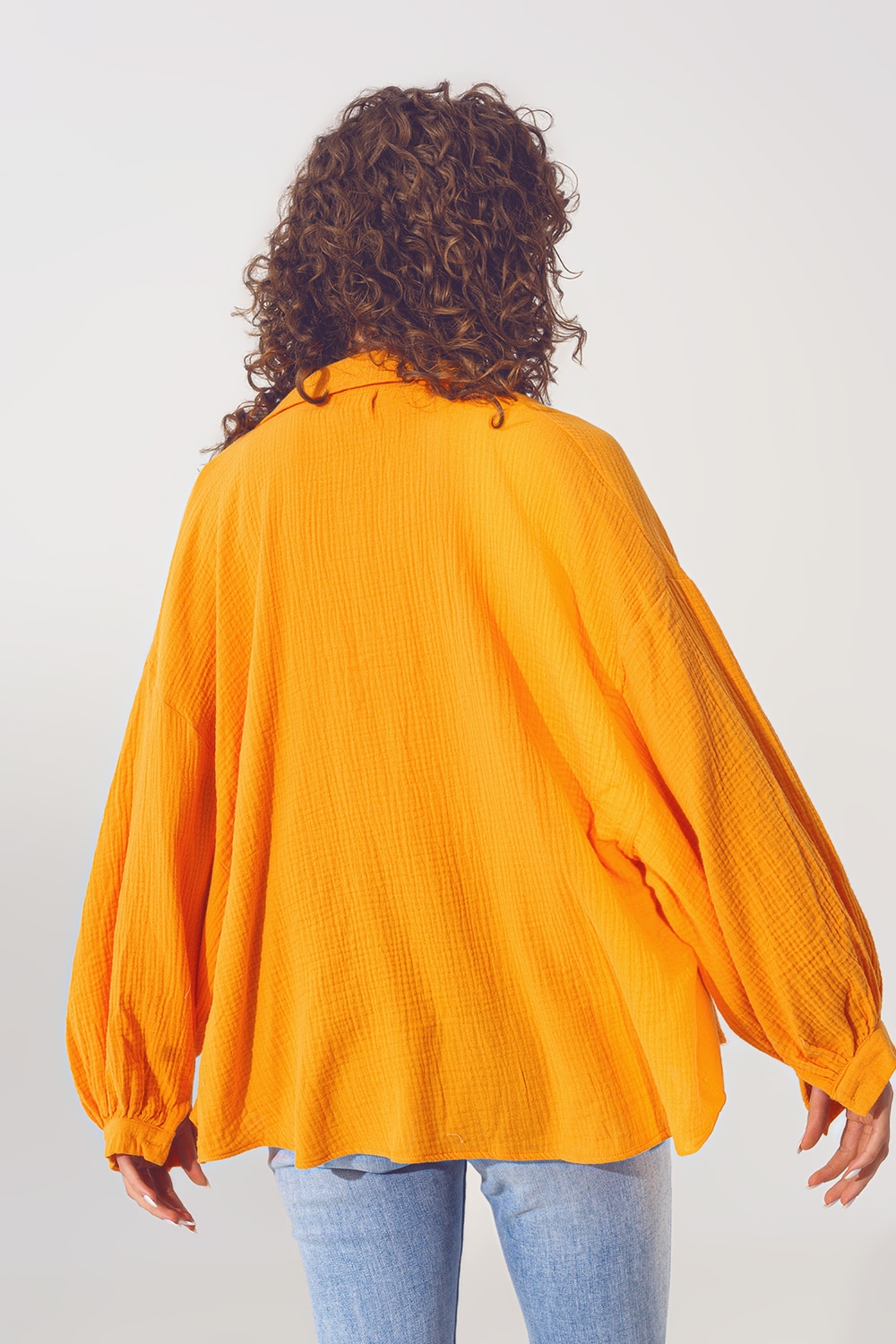 Camisa holgada con textura en naranja Camisa holgada con textura en naranja