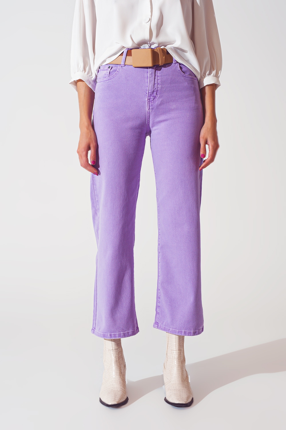 Vaquero morado de pernera ancha Vaquero morado de pernera ancha
