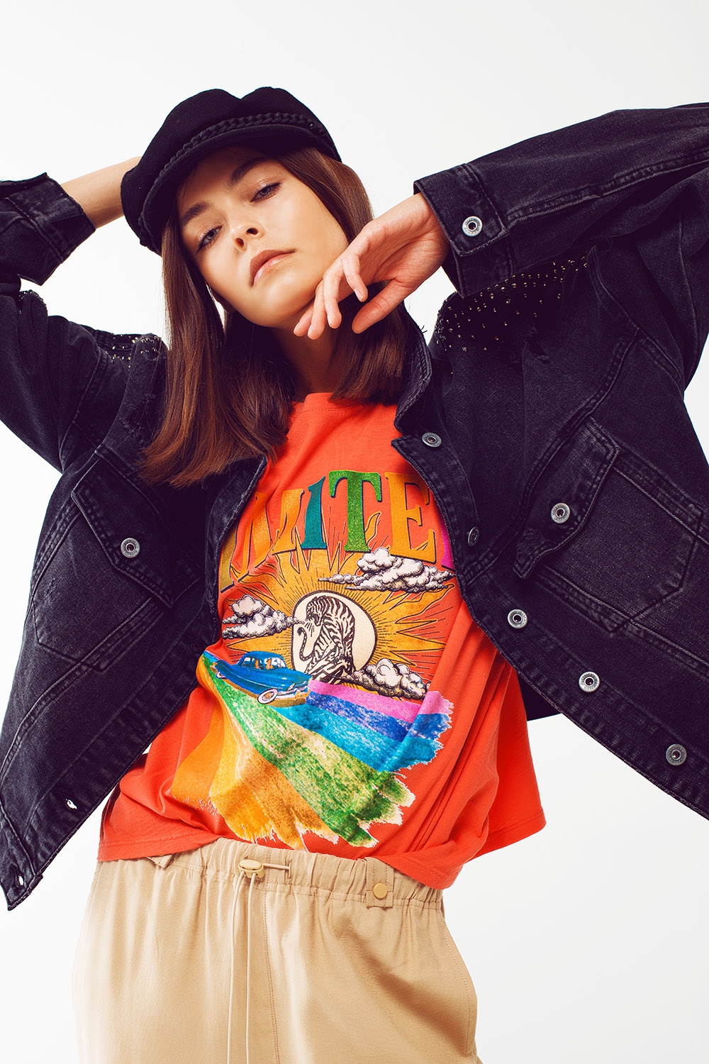 Camiseta con estampado gr&aacute;fico Limited en naranja