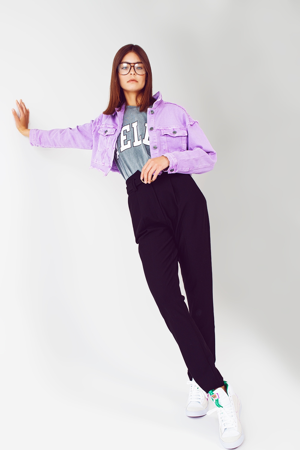 Chaqueta vaquera corta morada Chaqueta vaquera corta morada