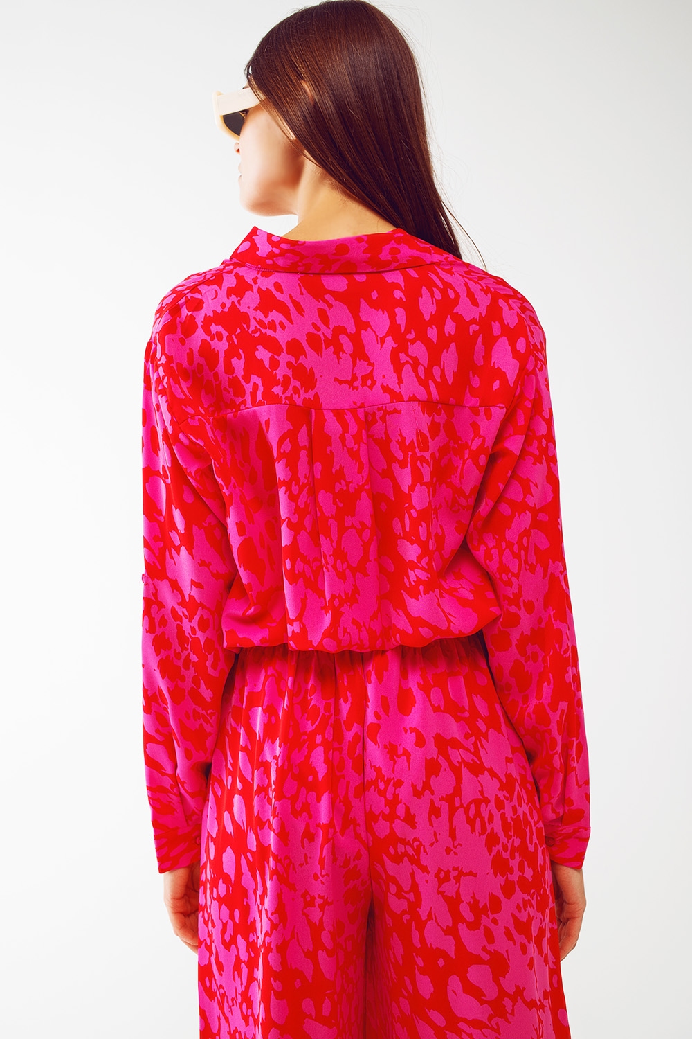 Camisa estampada animal en fucsia Camisa estampada animal en fucsia