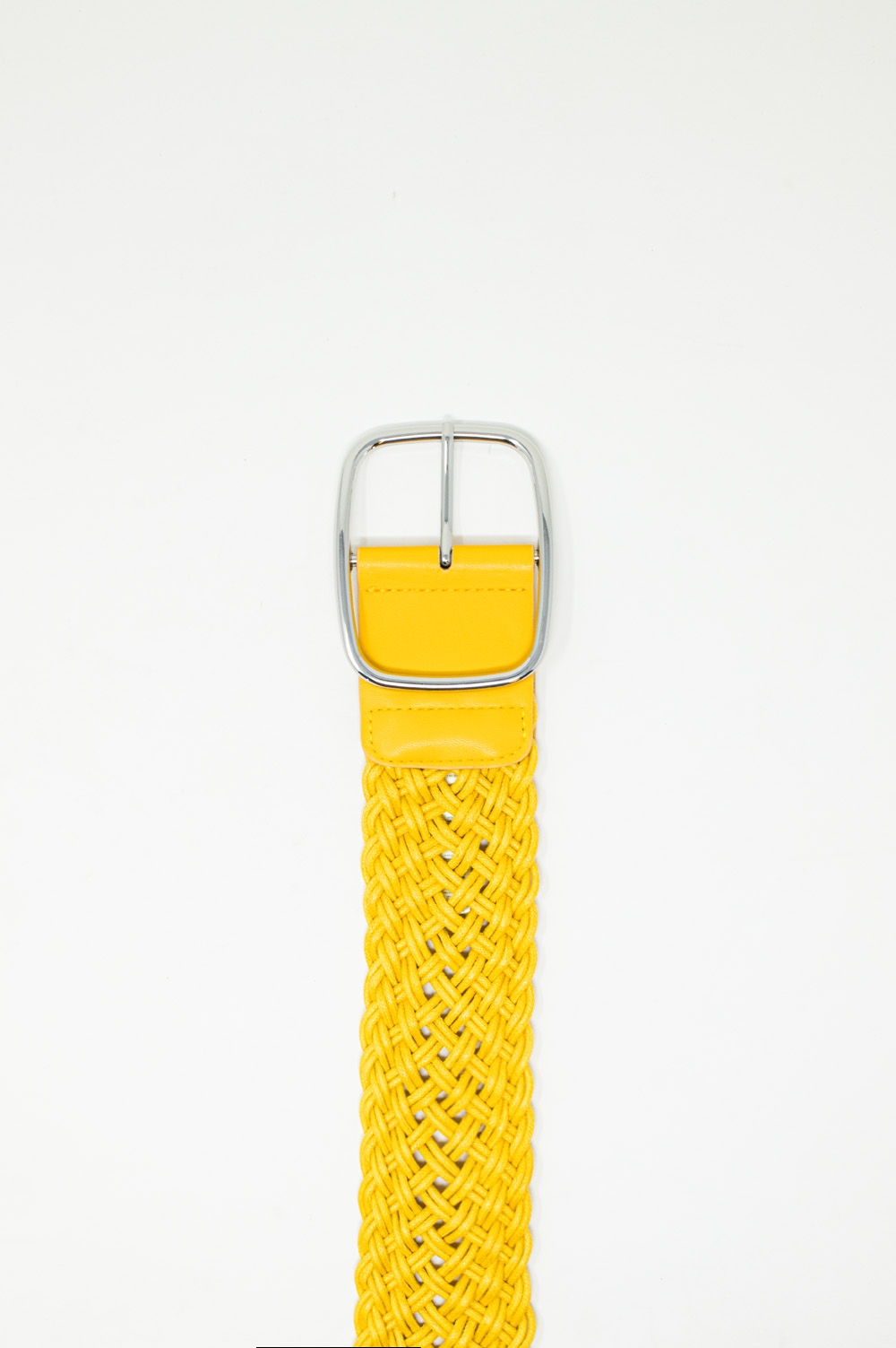 Cinturón amarillo para cintura y cadera con diseño trenzado de estilo años 70 Cinturón amarillo para cintura y cadera con diseño trenzado de estilo años 70