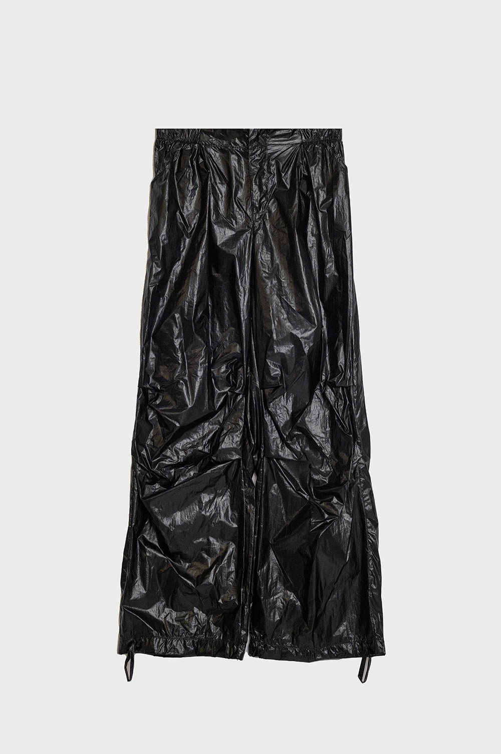 Pantalones metálicos oversized negros de paracaídas Pantalones metálicos oversized negros de paracaídas