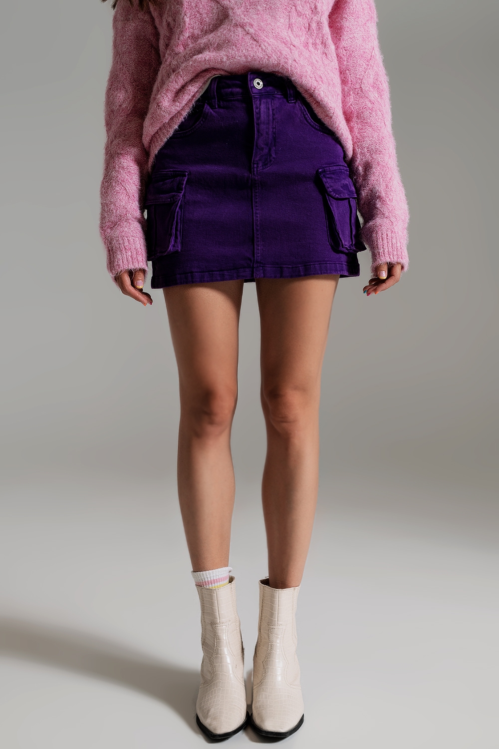 Minifalda cargo en morado