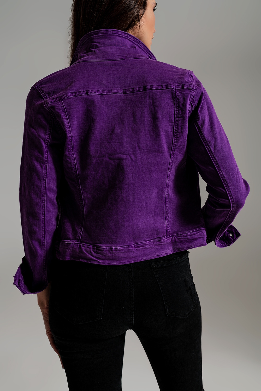 Chaqueta vaquera morado de corte slim Chaqueta vaquera morado de corte slim