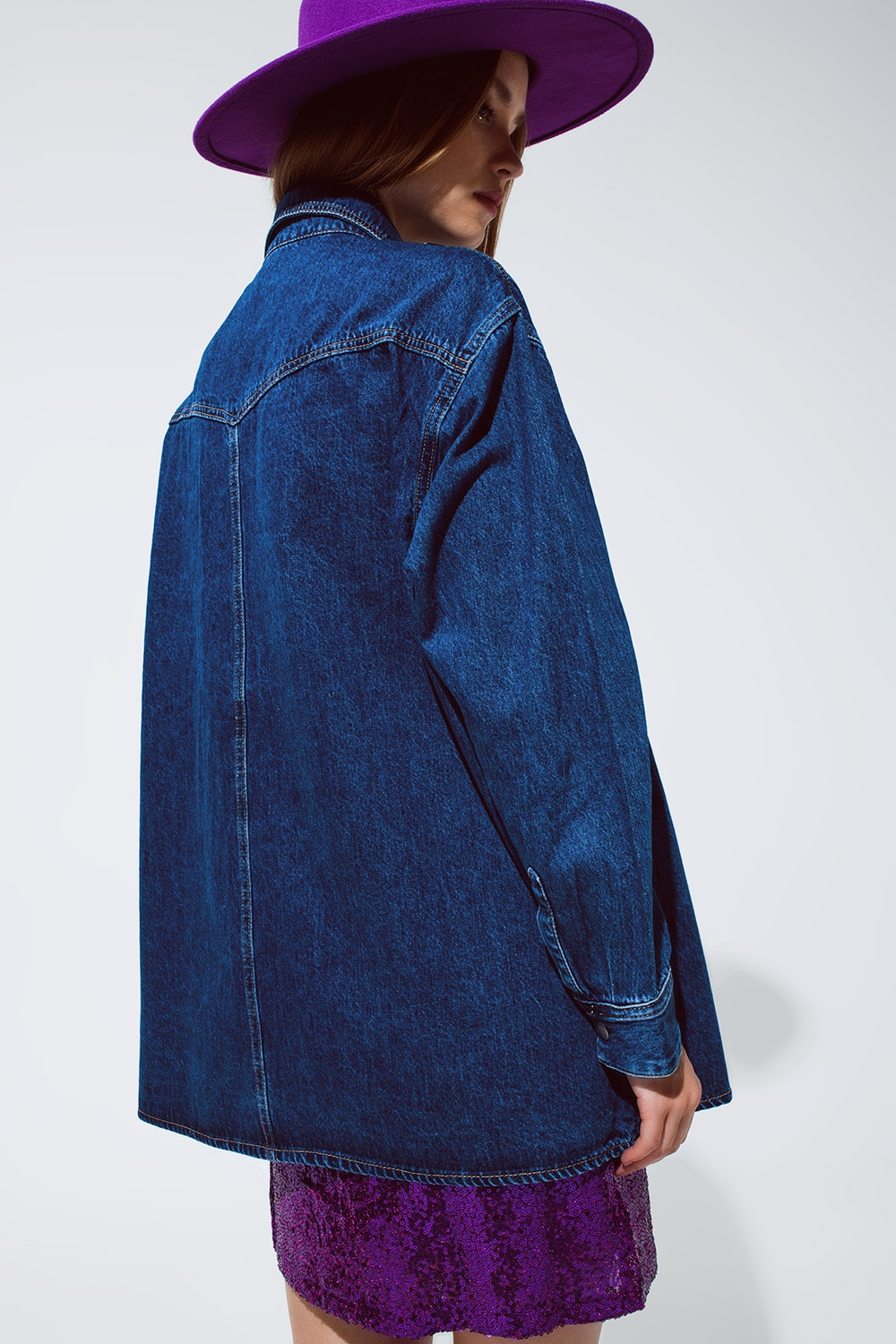 Chaqueta en denim cargo extragrande