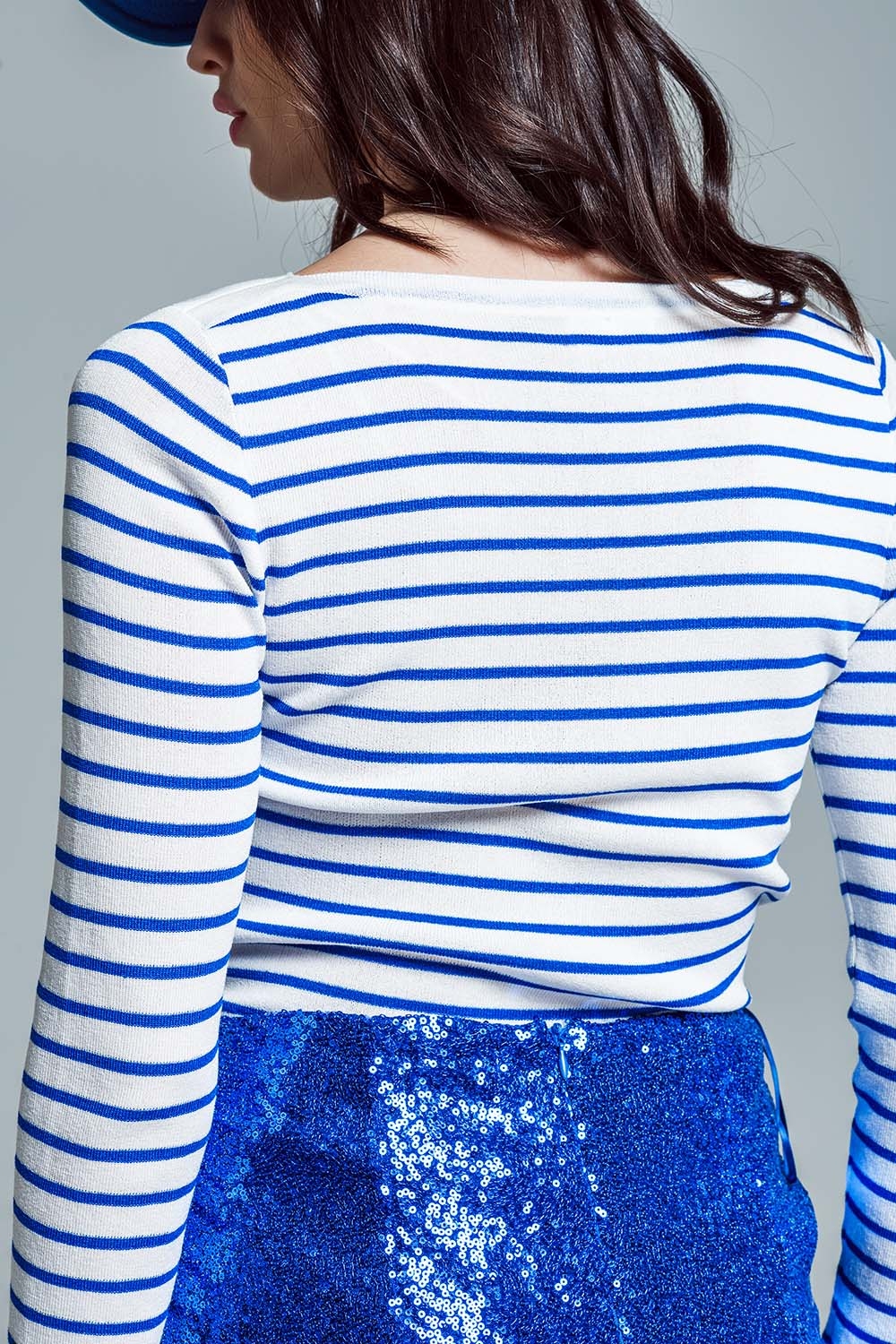 jersey fino blanco con rayas azules jersey fino blanco con rayas azules