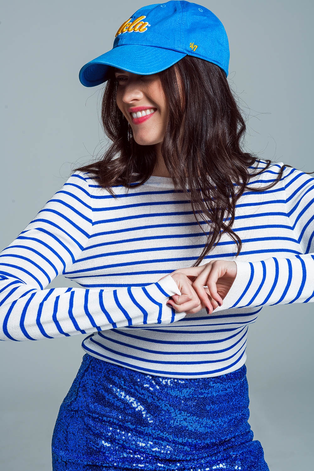 jersey fino blanco con rayas azules jersey fino blanco con rayas azules