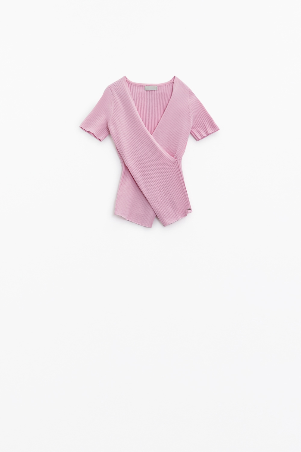 Sueter rosa con parte delantera cruzada y cuello en V Sueter rosa con parte delantera cruzada y cuello en V