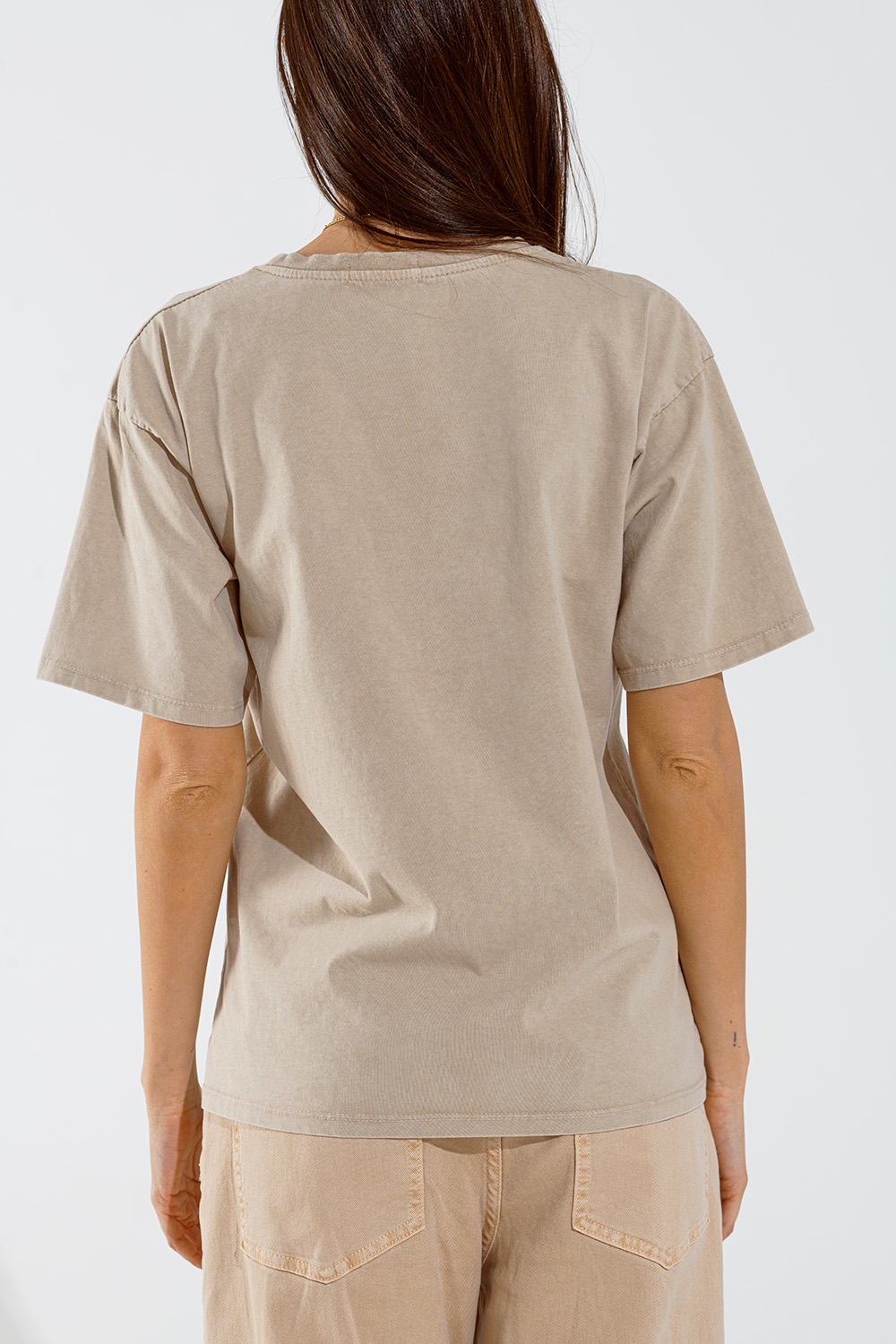 Camiseta Hawaii Efecto Lavado Beige Camiseta Hawaii Efecto Lavado Beige