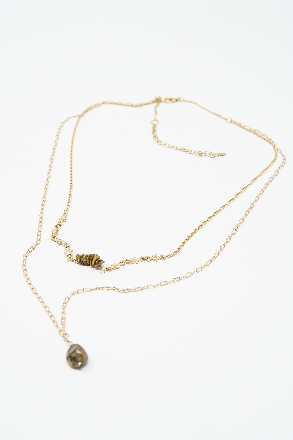 Collar 2 en 1 con colgante de piedra y detalles de estrella
