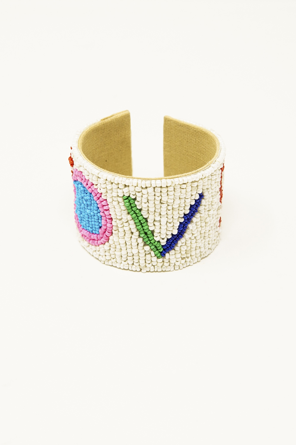 Pulsera Abalorios Abiertos En Blanco Con LOVE