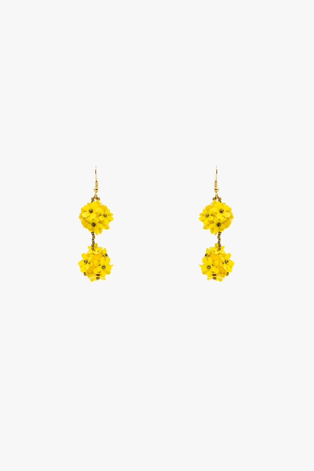 Pendientes flor con margaritas amarillas