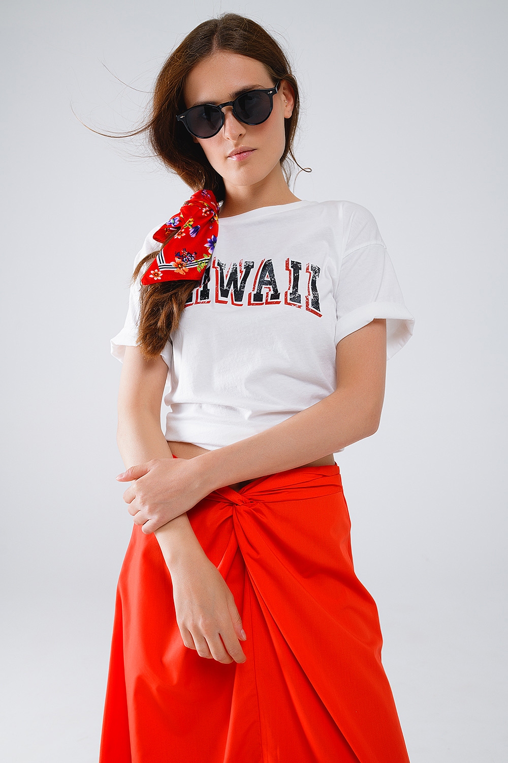 Camiseta Hawaii Efecto Lavado en color blanco Camiseta Hawaii Efecto Lavado en color blanco