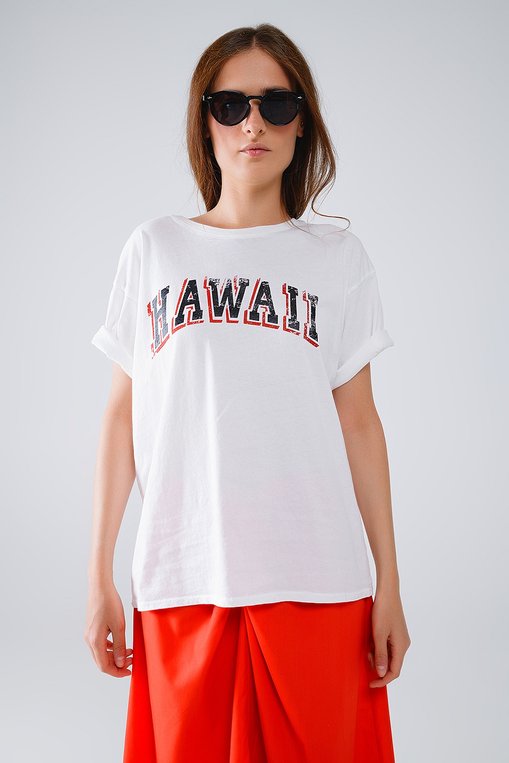 Camiseta Hawaii Efecto Lavado en color blanco Camiseta Hawaii Efecto Lavado en color blanco