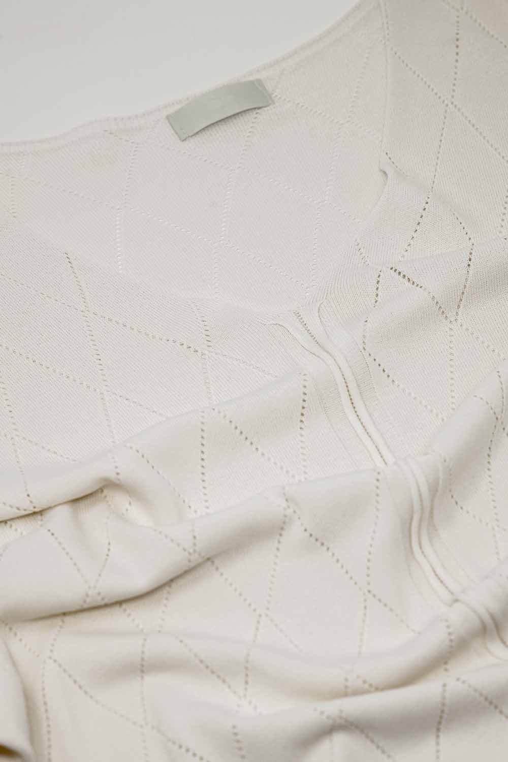 Jersey beige De Manga Corta Con Estampado Argyle Jersey beige De Manga Corta Con Estampado Argyle