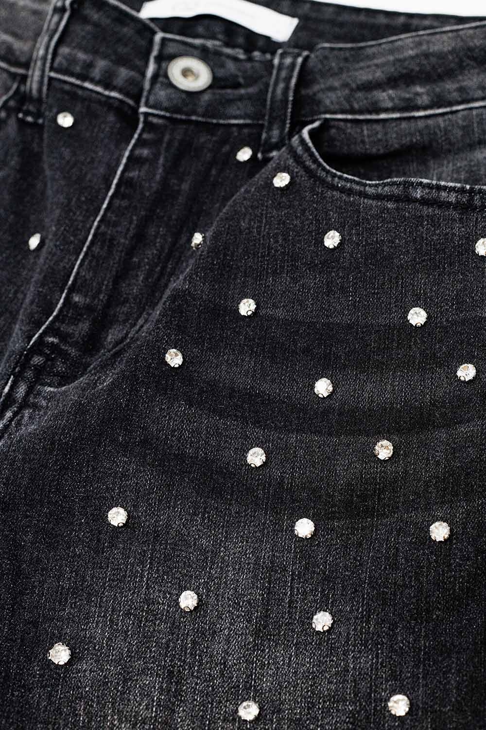 Vaqueros pitillo negros con strass Vaqueros pitillo negros con strass